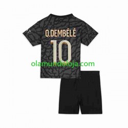 Camisola Paris Saint-Germain O.Dembele 10 Criança Equipamento Terceiro 2023-2024 Manga Curta
